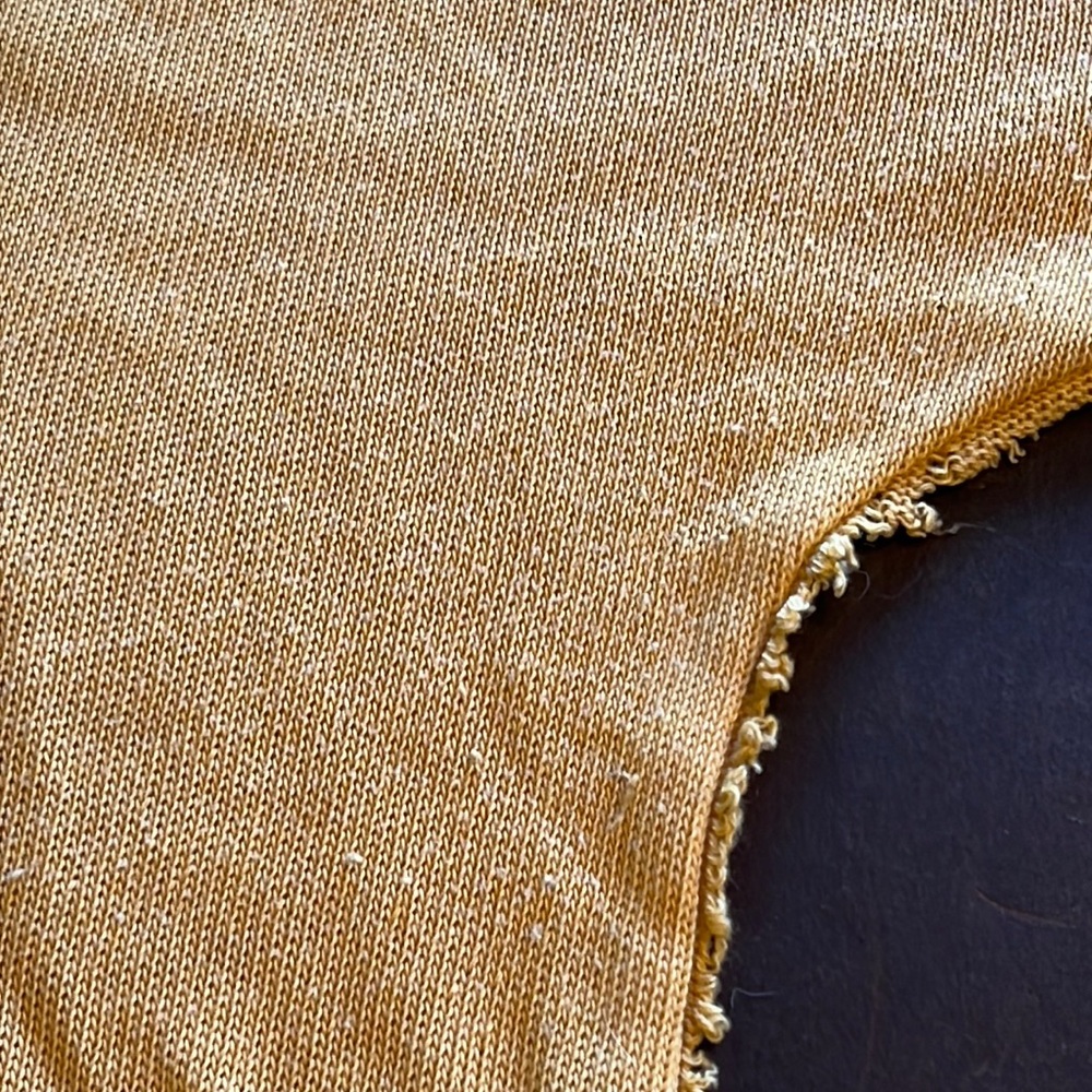 Free People distressed gold, dolman sleeve, V-neck sweater/raw edges-pilling - Picture 7 of 10